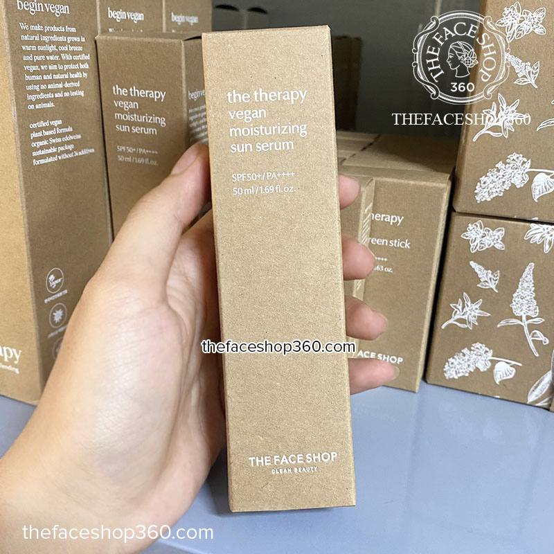 The Therapy Vegan Moisturizing Sun Serum – The Face Shop