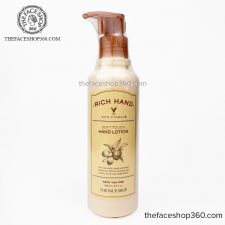 Kem dưỡng da tay cấp ẩm mềm mịn Rich Hand V Soft Touch Hand Lotion The Face Shop