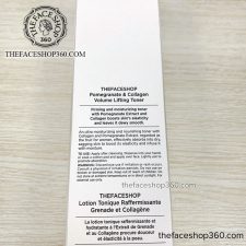 Thông tin Nước hoa hồng Lựu Pomegranate & Collagen Volume Lifting Toner The Face Shop (160ml)