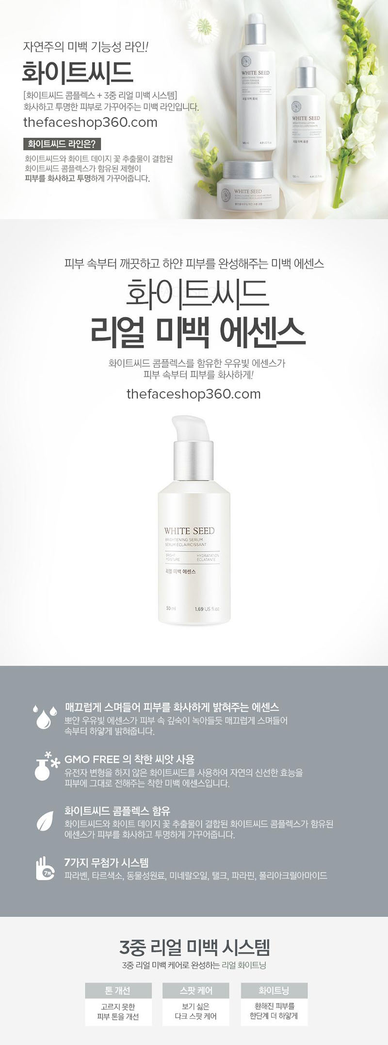 Poster Tinh chất dưỡng trắng White Seed Brightening Serum The Face Shop (50ml)