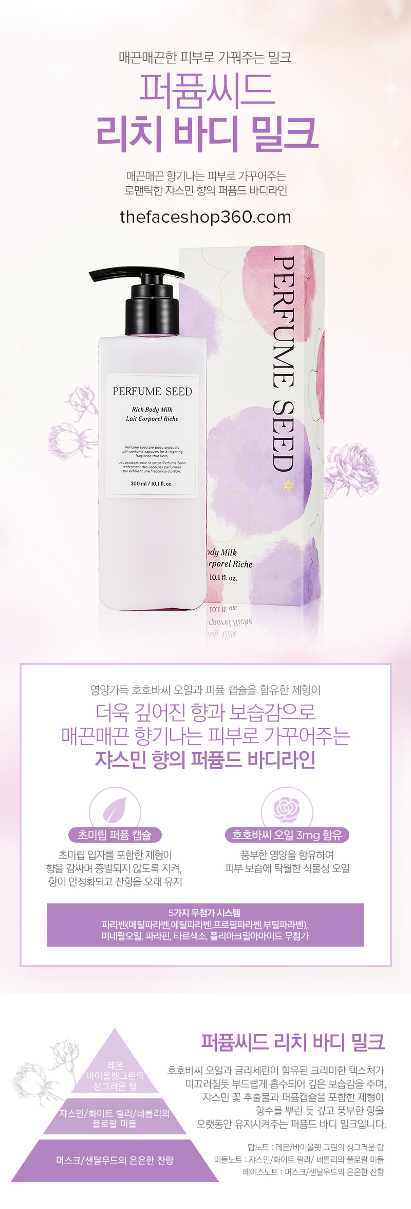 Poster Sữa dưỡng sáng da ẩm mịn Perfume Seed Rich Body Milk The Face Shop (300ml)