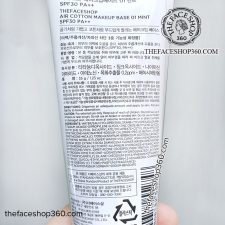 Thông tin Kem lót Air Cotton Make Up Base SPF30 PA++