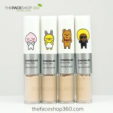 Che Khuyết Điểm 2 Đầu Concealer Dual Veil phiên bản Kakao Friends TheFaceShop