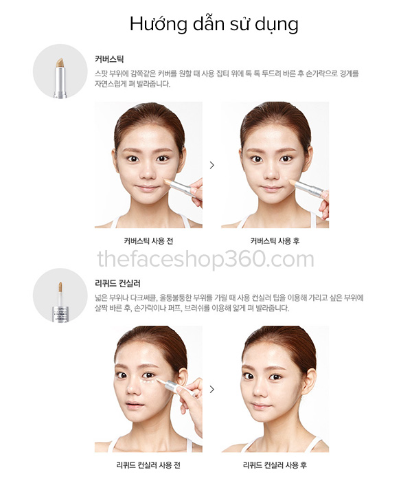 Hướng dẫn sử dụng Che Khuyết Điểm 2 Đầu Concealer Dual Veil