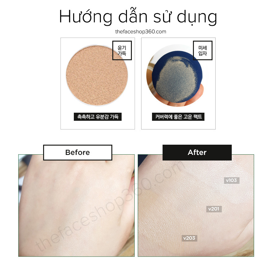 Hướng dẫn sử dụng Phấn Nước Bổ Sung Ẩm Miracle Finish CC Ultra Moist Cushion SPF50+ PA+++