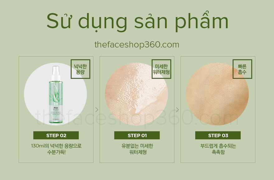 Hướng dẫn sử dụng Xịt khoáng Lô Hội Aloe Fresh Soothing Mist