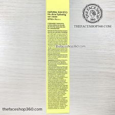 Thông tin Kem chống nắng Natural Sun Eco No Shine Hydrating Sun Cream SPF50+ PA+++ (50ml)