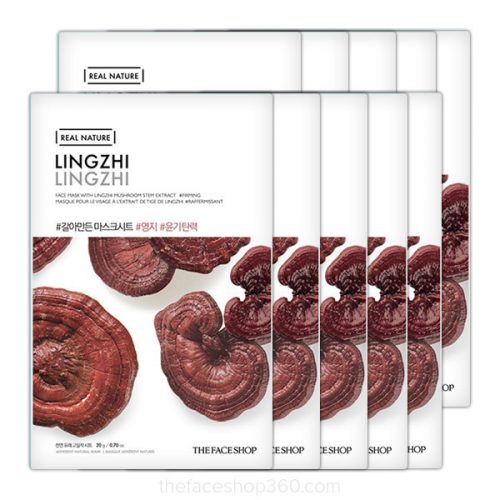 Set 10 miếng Mặt nạ Nấm linh chi Real Nature Lingzhi Face Mask The Face Shop