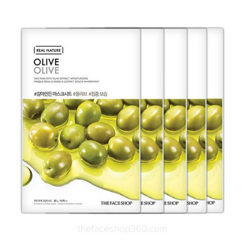 Set 5 miếng Mặt nạ dầu Ôliu Real Nature Olive The Face Shop