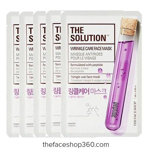 Set 5 miếng Mặt nạ giảm nếp nhăn The Solution Wrinkle Care Face Mask The Face Shop