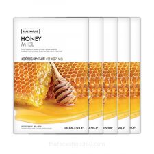 Set 5 miếng Mặt nạ mật ong làm sáng da Real Nature Honey Face Mask The Face Shop