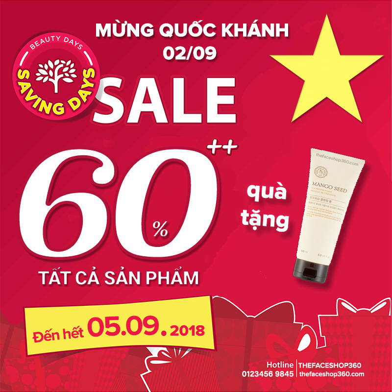 Khuyến mãi mừng 2/9 The Face Shop