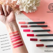 Test màu son lì đa năng Flat Velvet Lipstick The Face Shop