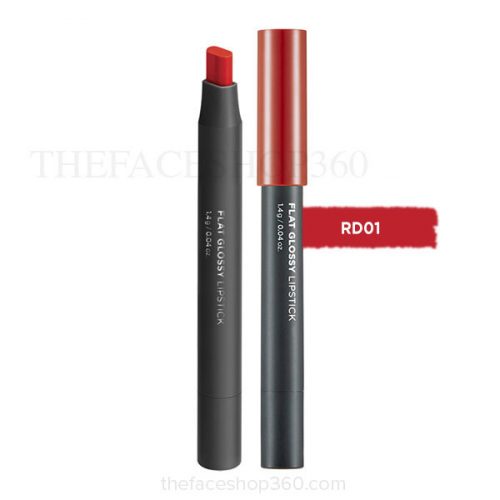 Son đa năng Flat Glossy Lipstick RD01 The Face Shop