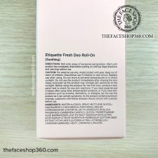 Thông tin Lăn khử mùi Lô hội Etiquette Fresh Deo Roll-On Soothing The Face Shop (50ml)