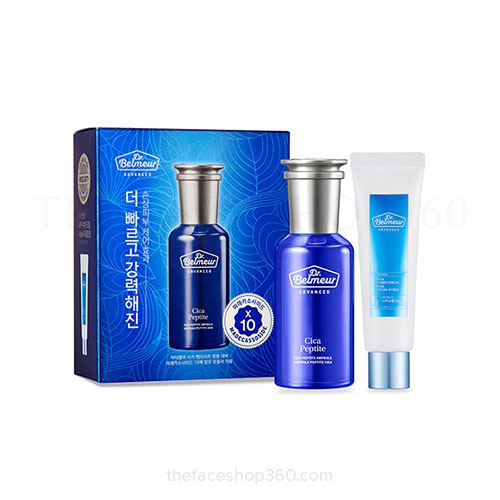 Set dưỡng phục hồi da nhạy cảm, săn chắc da Dr.Belmeur Cica Peptite Ampoule Special Set