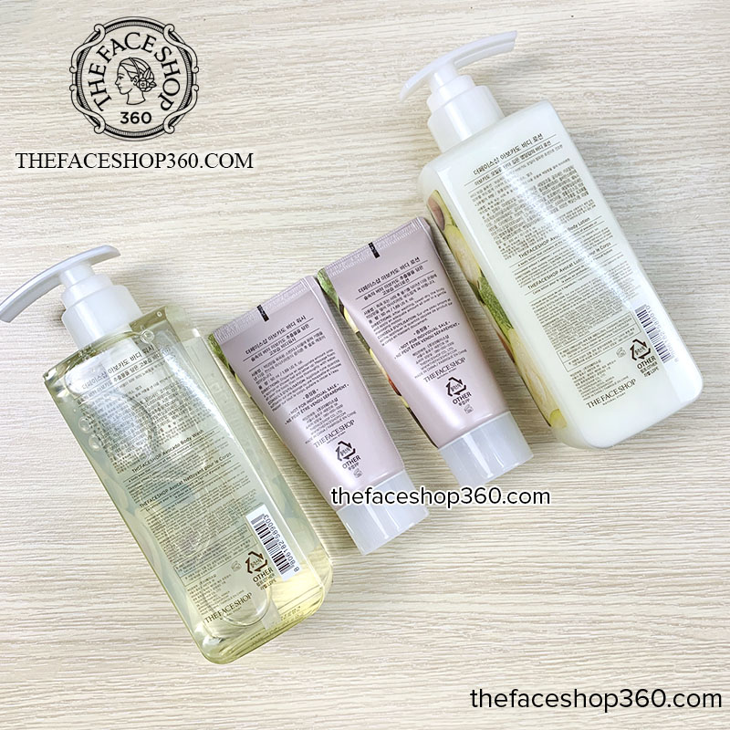 Mặt sau Bộ gel tắm sữa dưỡng từ Bơ và Vitamin E Avocado Special Body Care Set The Face Shop