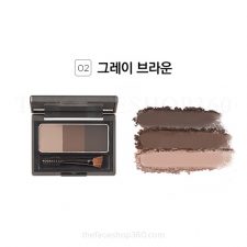 02 Gray Brown Bột kẻ chân mày 3 màu Brow Master fmgt The Face Shop