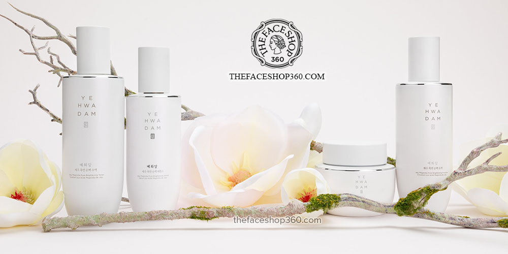 Bộ dưỡng trắng sáng da Yehwadam Jeju Magnolia Pure Brightening The Face Shop (4 sản phẩm)