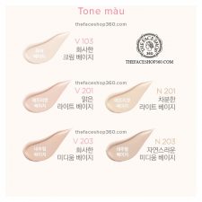 Tone màu Phấn nước lâu trôi Ink Lasting Cushion SPF30 PA++ fmgt The Face Shop