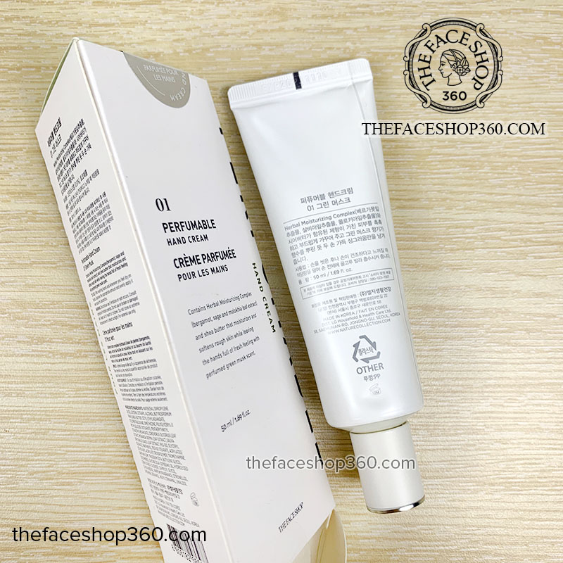 Mặt sau 01: Perfumable Hand Cream Green Musk - Xạ Hương thanh mát