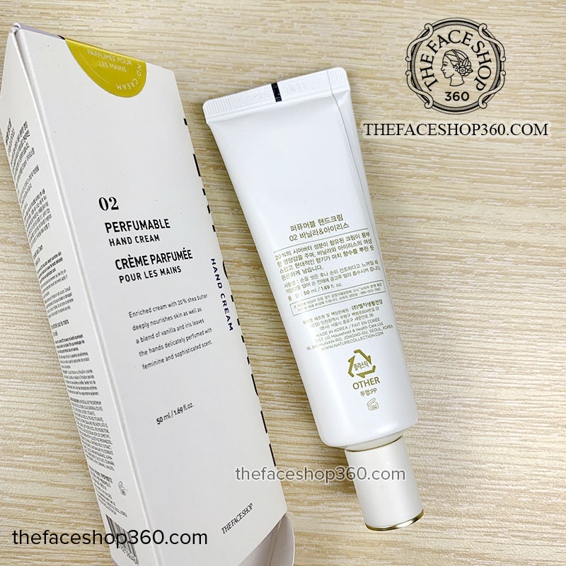 Mặt sau 02: Perfumable Hand Cream Vanilla & Iris - Vani Iris ngọt ngào