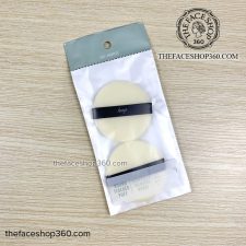 Mặt trước 2 bông phấn Round Flocked Puff fmgt The Face Shop