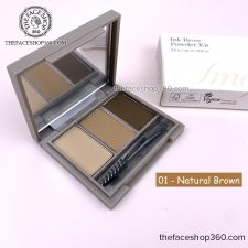 Màu 01 Bột kẻ chân mày 3 ô tự nhiên Ink Brow Powder Kit fmgt The Face Shop