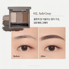 Màu 02 Bột kẻ chân mày 3 ô tự nhiên Ink Brow Powder Kit fmgt The Face Shop