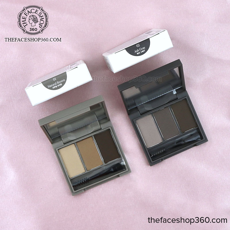 Tone màu Bột kẻ mày 3 ô Ink Brow Powder Kit fmgt The Face Shop