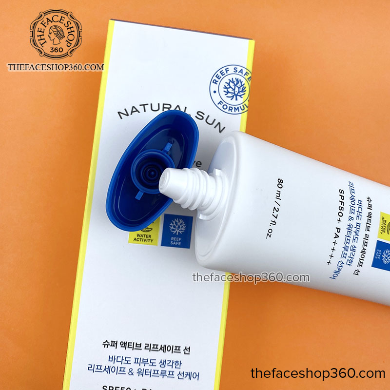 Đầu Kem chống nắng bảo vệ da toàn diện Natural Sun Eco Super Active Reef-Safe Sun Cream SPF50+ PA++++ 80ml