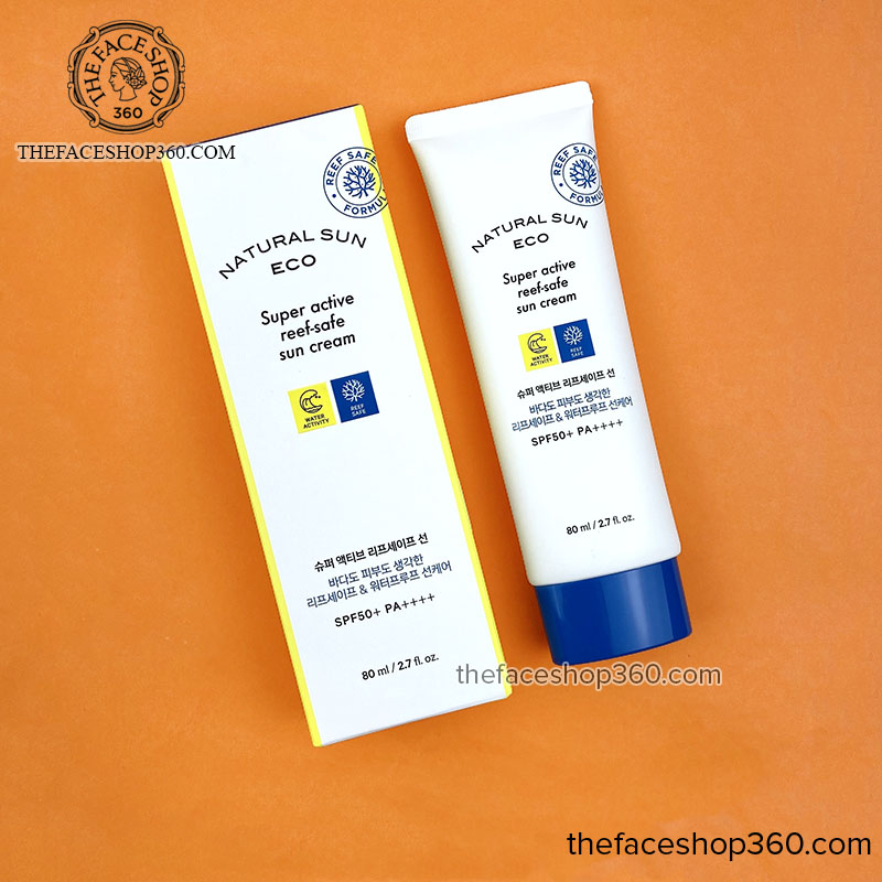 Mặt trước Kem chống nắng bảo vệ da toàn diện Natural Sun Eco Super Active Reef-Safe Sun Cream SPF50+ PA++++ 80ml