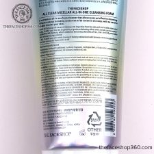 Thông tin Sữa rửa mặt đa năng All Clear Micellar All-In-One Cleansing Foam The Face Shop 150ml