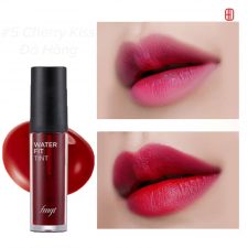 Màu số 5 Cherry Kiss Son Tint lì hương trái cây Water Fit Tint fgmt The Face Shop