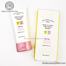 Kem chống nắng toàn thân size lớn Natural Sun Eco Family Sun Cream SPF50+ PA+++ 150ml The Face Shop