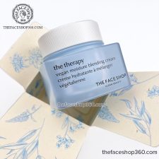 Kem dưỡng ẩm thuần chay chống nhăn mát da The Therapy Vegan Moisture Blending Cream 60ml The Face Shop