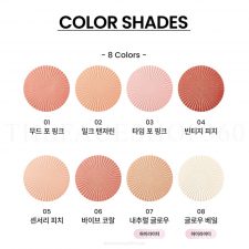 Bảng màu Phấn Má Hồng Veil Glow Blusher fgmt The Face Shop