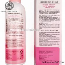 Thông tin Xịt dưỡng thơm tóc Cherry Blossom Clear Hair Mist The Face Shop 200ml