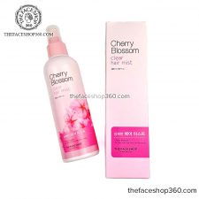 Xịt dưỡng thơm tóc Cherry Blossom Clear Hair Mist The Face Shop 200ml