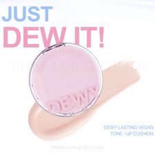 Phấn nước nâng tông thuần chay lâu trôi Dewy Lasting Vegan Tone-Up Cushion SPF33 PA++ The Face Shop