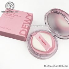 Phấn nước nâng tông thuần chay lâu trôi Dewy Lasting Vegan Tone-Up Cushion SPF33 PA++ The Face Shop